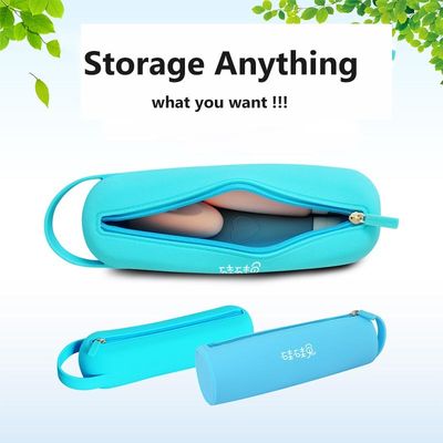 kopen Circulaire Pen Bucket Silicone Cosmetic Storage Bag Draagbare Waterdichte Silicone Storage Bag Sieraden Silicone Bag online manufacture