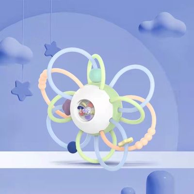 kopen Baby Food Grade Silicone Sound Grinding Stick Kinderpuzzel Silicone Handbal Speelgoed, Baby Grinding Device online manufacture