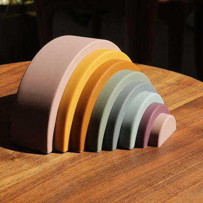 kopen Nieuw Kinderenonderwijs Silicone Regenboog Ronde Wolk Boog Kleurrijke Bouwstenen Kleurrijke Silicone Kinderspeelgoed online manufacture