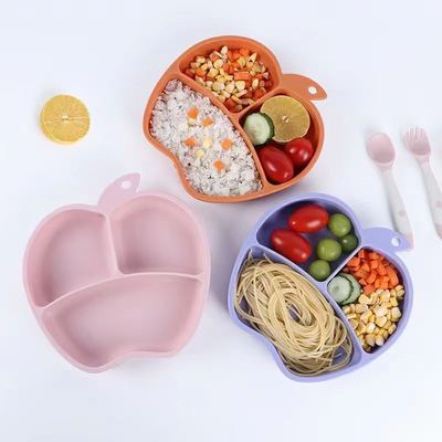 Baby Silikon Bowl Geschikt voor Microwave Verwarming Baby Food Grade Niet-glijdende Silikon Complementary Food Bowl