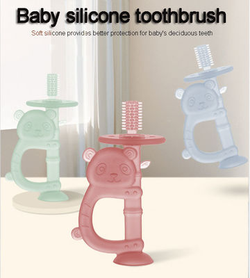 Cartoon Kara-vormige baby siliconen tandenborstel baby voedselkwaliteit siliconen kauwgom baby handheld tandenmelder