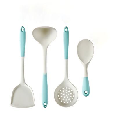 Groothandel Prijs Silicone Keukengerei Lepel Schoppen Twee Kleur Non Stick Kookgerei 4-Piece Set Of Cookware