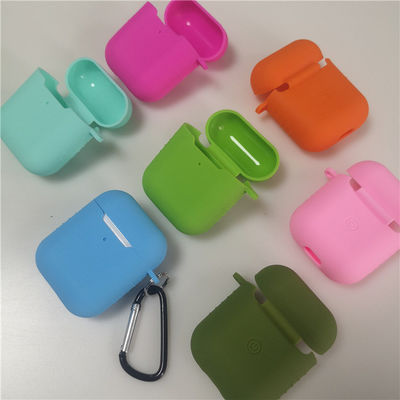 Gepersonaliseerde multi-kleurige oortelefoon siliconen behuizing compatibel met Airpods 2 en 1 of por2 met sleutelketting inbegrepen